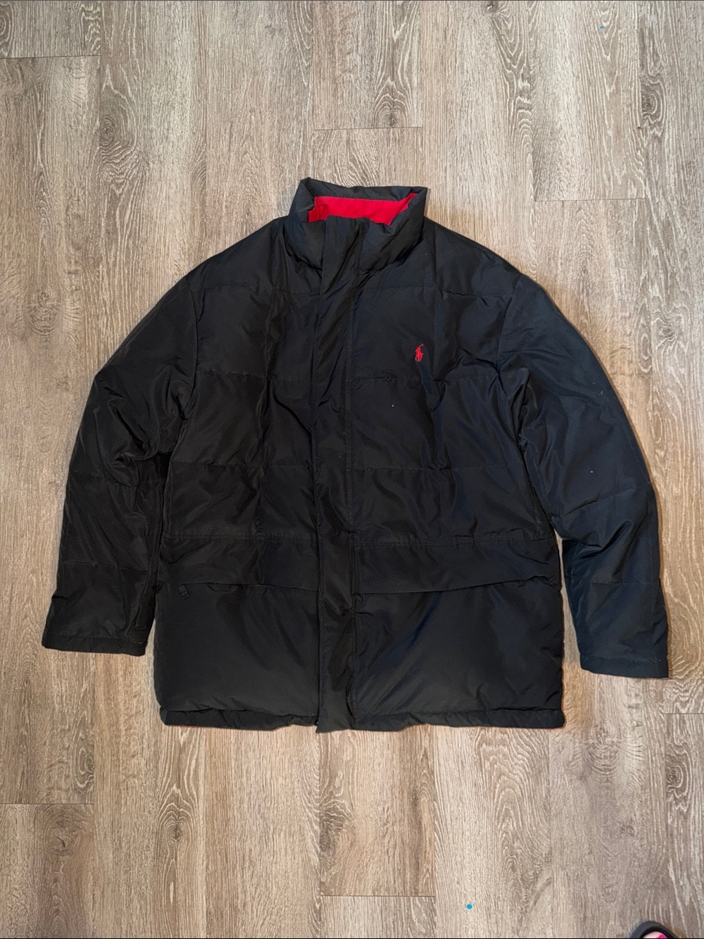 Polo by Ralph Lauren reversible down Black and red Puffer Jacket coat outerwear